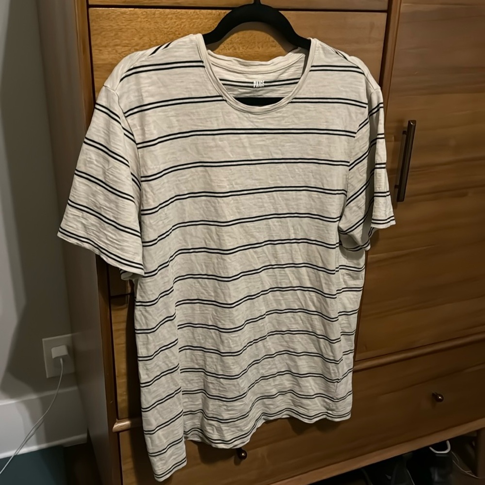 Paige Cream and Black Striped Shirt